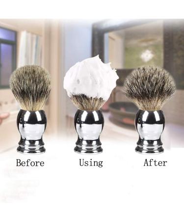 Longsea Premium Shaving Brush - Pure Roof Hair & Luxurious Metal Handle for Foam & Soap - No Bristle Loss - Perfect Gift for Men (Silver) - Buy Online on GoSupps.com