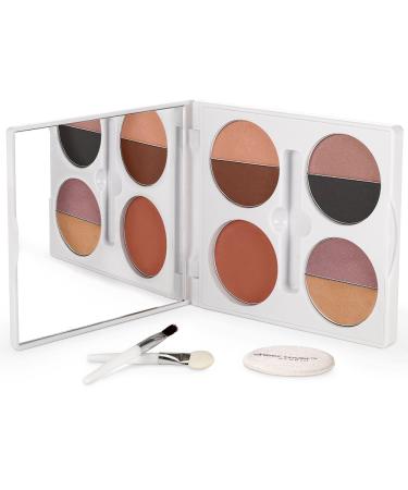 Sheer Cover Sophisticate Look Face Palette For Eyes Lips and Cheeks with Brush