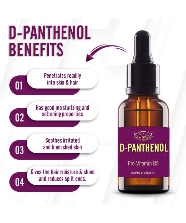 Buy D-Panthenol Oil - Cosmetic Grade 76.9% - Ideal for Skin Hair & Nail Care - 0.35 Oz - International Shipping Available - Buy Online on GoSupps.com