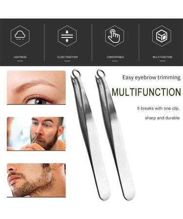 Universal Stainless Steel Tweezers for Nose Hair & Eyebrow Trimming - Facial & Manicure Makeup Tools - Buy Online on GoSupps.com