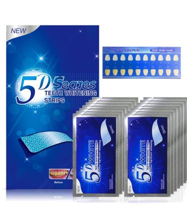 SEAAES Teeth Whitening Strips 5d Contains No Harmful Substances Effective Home Use Tooth Whitening Kit Mint Flavor 14 Pouches 28pcs