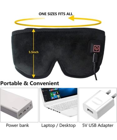 Creatrill X-Large Heated Eye/Sinus Mask - USB Heating Pad for Pain Relief & Relaxation (Black) - Buy Online on GoSupps.com