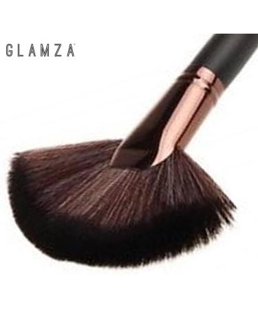 Glamza Black and Rose Gold Fan Highlight Brush Face Body Contour Blending Contouring - Buy Online on GoSupps.com