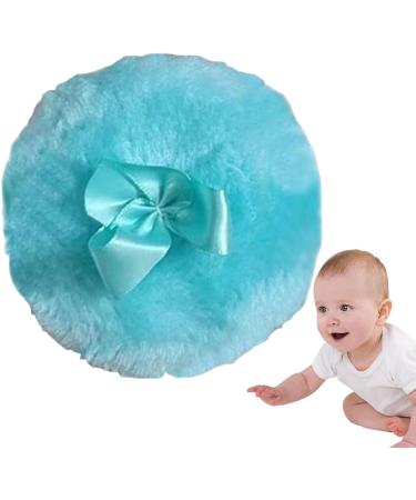Besreey Furry Powder Puff Ultra Soft Round Face Body Powder Puff with Ribbon Bow - Dry Makeup Tool Body Powder Applicator for Baby Kid Adult Blue - Buy Online on GoSupps.com
