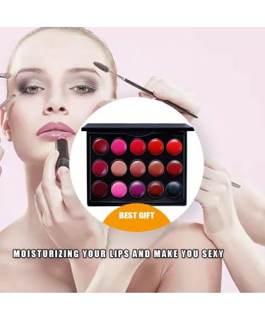 dijuidy 15 Colors Matte Lipstick Palette Waterproof Lip Gloss Long Lasting Lipstick Man Worn Makeup Women Girl Cosmetics - Buy Online on GoSupps.com