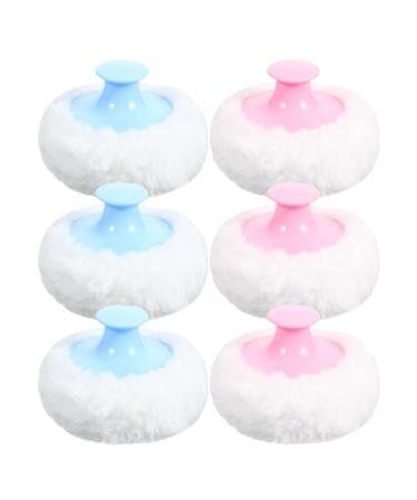Gatuida Lot de 6 houppettes douces Applicateur de poudre cosm tique duveteux - Coussinet applicateur lavable pour fond de teint et fixation.