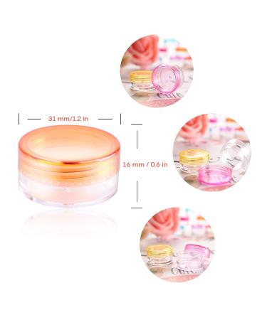Ulikey 60 PCS Empty Cosmetic Jars - 5g Plastic Containers with Lids for Cream Powder Glitter | 12 Vibrant Colors - Perfect for Nail Art & Crafts - Buy Online on GoSupps.com