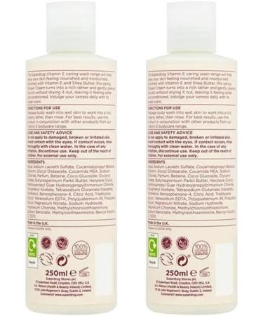 Superdrug Body Wash Shower Gel Many Flavors 2x Pack Vitamin E & Shea 2 Pack - Buy Online on GoSupps.com