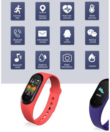 Nconco Smart Band Fitness Tracker - Waterproof Smart Watch with Heart Rate Blood Pressure Monitoring & Notifications for Android/iOS - Red - Buy Online on GoSupps.com