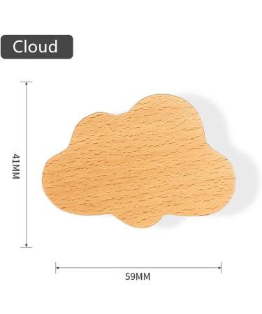 HDJNAL Cloud-Shaped Wooden Cabinet Handles - 10 Decorative Drawer Pulls for Kids' Rooms & Furniture - Buy Online on GoSupps.com