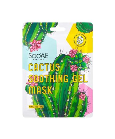 SOO AE CACTUS SOOTHING GEL MASK 1 PC_Hydration Soothing Moisturizing Plumping Balancing Mask 1 Count