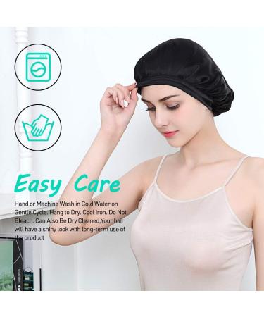 Hinataa 100% Mulberry Silk Sleeping Cap for Women - Hair Protection & Beauty Headgear - Comfortable Elastic Band - Brown & Black - One Size - Buy Online on GoSupps.com