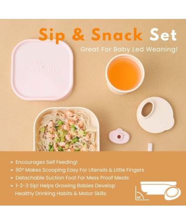 Miniware Sip & Snack Set - 1-2-3 Sip Drinking Cup, Snack Bowl, Suction Foot - Vanilla Cotton Candy | Promotes Self Feeding, Dishwasher Safe - Buy Online on GoSupps.com