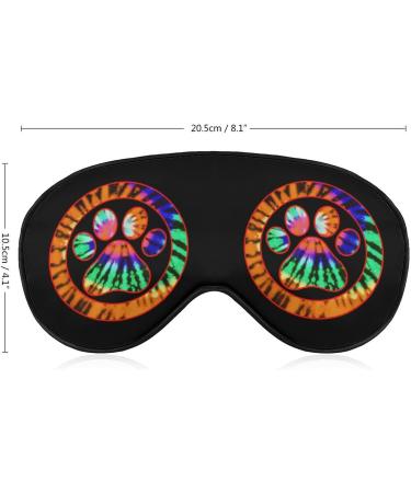 Tie Dye Animal Paw Print Sleep Mask | Adjustable Blindfold for Sleeping | Blocks Light for Night Travel | Men Women - Buy Online on GoSupps.com