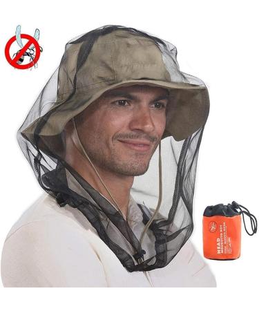 Midge Head Net with Storage Bag - Nylon Mesh Mosquito Face Net for Outdoor Activities (Black) - Buy Online on GoSupps.com
