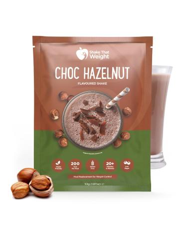 Shake That Weight 1x Diet Shake - Chocolate Hazelnut - Meal Replacement Plan for Weight Loss - Very Low-Calorie Diet - VLCD - High Protein Lactose Free Gluten Free Low Sugar Vegan Friendly Chocolate Hazelnut 53.00 g (Pack of 1)
