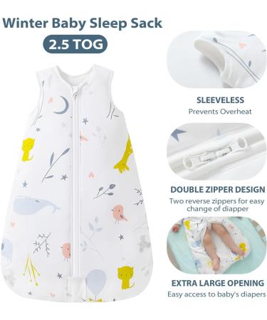 Mosebears 2.5 Tog Baby Winter Sleeping Bag 100% Cotton | Animal Design | 18-24 Months - Buy Online on GoSupps.com