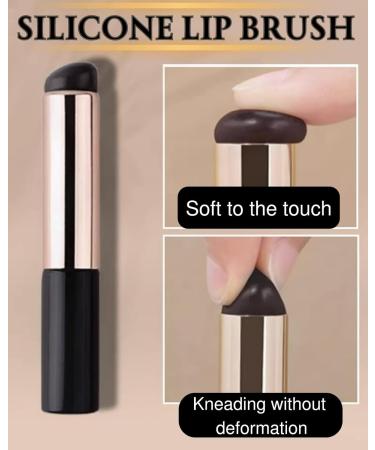 UULANFA Silicone Lip Brush with Cover Concealer Lip Oil Brush Portable Mini Makeup Bleanding Brush Angled Round Tip Makeup Applicator Dustproof Silicone Brush Tool for Lip Balm Lipstick (Black) - Buy Online on GoSupps.com
