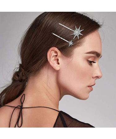 FRCOLOR 2 Sets Hair Clip Set Bridal Hairpins Moon and Star Bobby Pins Silver Star Clips Stars and Moon Hair Clip Sparkly Star Hair Clips Rhinestone Hairpin Alloy Vintage Metal Woman - Buy Online on GoSupps.com
