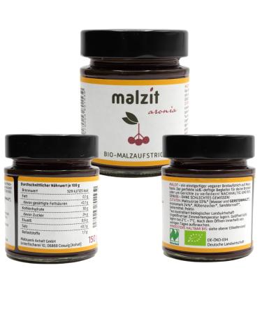 Buy Malzit Aronia Spread - Organic Vegan Low Sugar 6x150g - Healthy Bread & Croissant Alternative - Buy Online on GoSupps.com