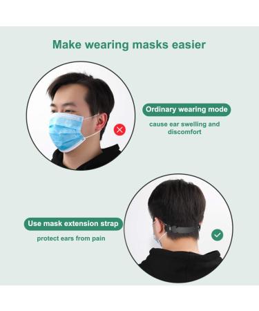LOVMOV Silicone Anti-Slip Ear Hook Buckle Extension Straps - Reusable & Adjustable for Adults and Children (Black) - Buy Online on GoSupps.com