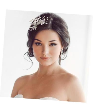 Didiseaon Bridal Hair Comb Hair Comb Bridal Side Comb Hair Jewels for Women Wedding Headpiece Floral Decorations Hair Accessories for Women Wedding Tiara Alloy Hair up Bride Leaf - Buy Online on GoSupps.com