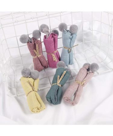 Asudaro Baby Scarf - Triangle Cotton Scarf with Hairball - Rose Color - Winter Neck Warmer for Boys and Girls - Buy Online on GoSupps.com