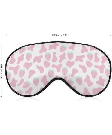 Shop Strawberry & Pink Cow Skin Sleep Mask for Women | Adjustable Eye Shades with Elastic Strap - International Shipping Available - Buy Online on GoSupps.com