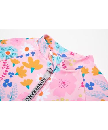 Bonverano Baby Girls Long Sleeve Swimsuit UPF 50+ Sun Protection 9-12 Months Pink Blue - Buy Online on GoSupps.com