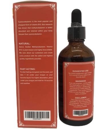 Extra Strength Vitamin B12 Methylcobalamin Liquid Drops 100ml - Sublingual Supplement for Men and Women - 4 Fl Oz - Buy Online on GoSupps.com