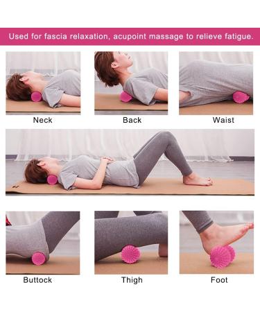 Seleware Peanut Massage Ball - Double Lacrosse Roller for Deep Tissue Relief | Back Neck Shoulder Spine Legs Hips | Trigger Point Muscle Massage - Pink - Buy Online on GoSupps.com