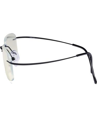 CessBlu Blue Light Blocking Glasses for Men & Women - Titanium Rimless Computer Readers Anti UV Rays Bendable Black 0.0x - Buy Online on GoSupps.com