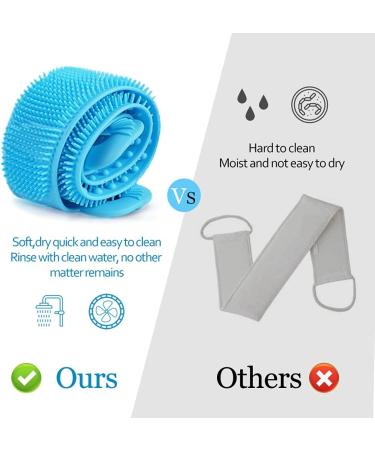 Inmorven 35.5 Silicone Back Scrubber Shower Brush for Men and Women - Long Lasting Exfoliating Body Brush (Blue) - Buy Online on GoSupps.com