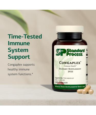 Standard Process Inc. Congaplex - Thymus Gland Support Supplement - Immune Health with Calcium Lactate Magnesium Vitamin C & Vitamin A - Immune System Aid with Mushroom Powder - 150 Capsules 150 Count (Pack of 1) - Buy Online on GoSupps.com
