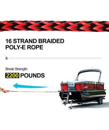 Obcursco 75ft Ski Rope| 5-Section Watersports Rope with EVA Handle for Wakeboard, Water Ski, Kneeboard | Multi Color - Buy Online on GoSupps.com