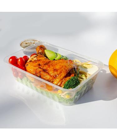 50pk 50oz/1500ml Large Disposable Plastic Food Container with Lid - BPA Free - Reusable for Meal Prep, Charcuterie, and Organize Storage - Buy Online on GoSupps.com