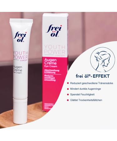 Free Oil Youth Power Concept Eye Cream | Reduces Eye Wrinkles Hyaluron Red Algae Vitamin E | Vegan & Dermatologically Tested | 15ml - Buy Online on GoSupps.com