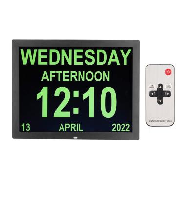Digital calendar alarm clock 15-inch large-scale display with the date and weekday on/pm digital calendar clock for visually impaired people seniors