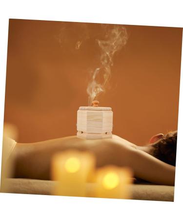 Homsfou 2 StK Moxibustion Box - Heat Ratio Moxa-Elebrener Massage Ai-Box - Wooden Frame Moxibustion Sofen - Eiche Beige - 12.5x12cm - International Shipping Available - Buy Online on GoSupps.com