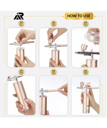 Portable 30PSI Airbrush Kit with Rechargeable Cordless Air Brush Gun Ideal for Nail Art, Painting, Cake Decor, Makeup, and More - Black - Buy Online on GoSupps.com