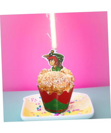 Christmas Decorations 1 Set Cupcake Christmas cake topper fruit cake christmas decor fruit decor holiday cake pick filigree cupcake wrapper snowman cupcake topper Xmas Ca - Buy Online on GoSupps.com