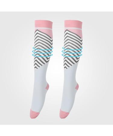 FOLOSAFENAR Varicose Vein Compression Stockings - Pink & Blue HT24 Powder Blue S/M | International Shipping Available - Buy Online on GoSupps.com
