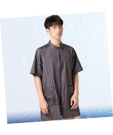 SOESFOUFU Woman Hair Dye Clothes Men Jackets Barber Apron Cape Hair Dye Jacket Nursing Gown Mens Coat Thobes for Men Barber Vest Tank Tops Hair Dye Short Sleeve Work Nursing Clothes Shirt - Buy Online on GoSupps.com