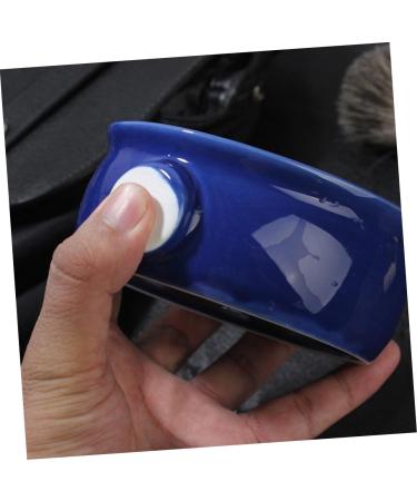 2-Pack Ceramic Shaving Bowls for Men - Travel Razor Containers for Soap & Cream - 11.5x11.5cm Blue - Buy Online on GoSupps.com