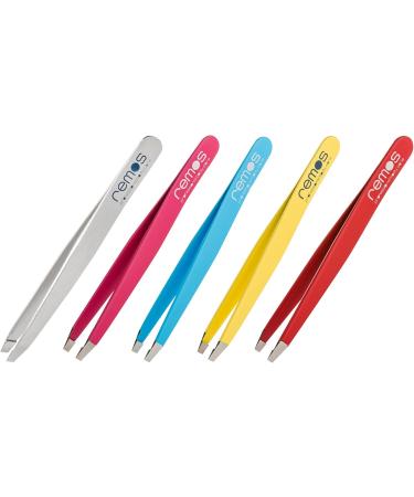 REMOS Stainless Steel Eyebrow Tweezers - Straight Tip 9.5 cm | Precision Grooming Tool for Perfect Brows - Buy Online on GoSupps.com