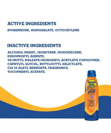 Banana Boat Sport Ultra SPF 15 Sunscreen Spray 6oz - Water Resistant Oxybenzone Free Clear Sunblock - Best Sunscreen Spray for Outdoor Protection - Buy Online on GoSupps.com