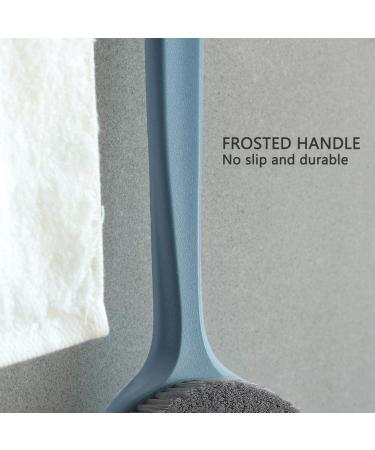 Upgraded 14 Bath Body Brush - Gentle Exfoliation with Long Handle & Comfy Bristles - Improve Skin Health - Dark Blue - Buy Online on GoSupps.com