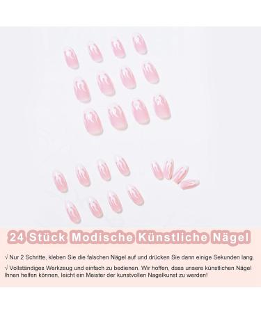 Premium Oval Short French Press On Nails - Mrcuvaryas Soft Gel Tips - Full Cover White Flame Design - International Shipping Available - Buy Online on GoSupps.com