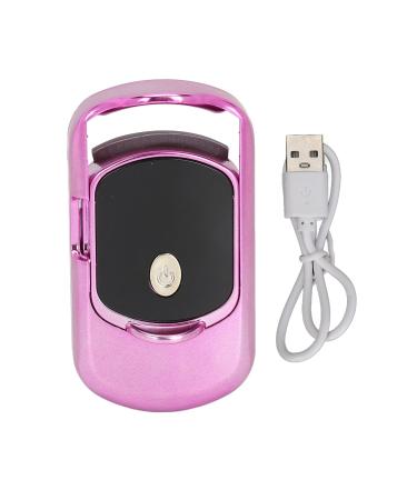 Heated Eyelash Curler Electric Lash Curler Rechargeable Curler for Quick Curling Long Lasting Women Gift with T Type Silicone Design (Rose Red)