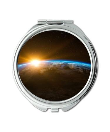 Mirror mouse away concentrate dreaming earth sunrise-Protect the green earth makeup mirrors pocket mirror portable mirror